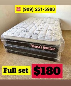 Full size pillow top mattress with box spring