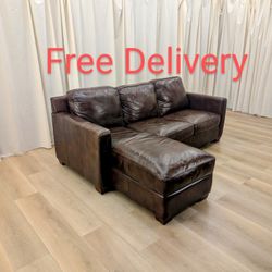 Thomasville Top Grain Leather Sectional Sofa Couch Free Delivery