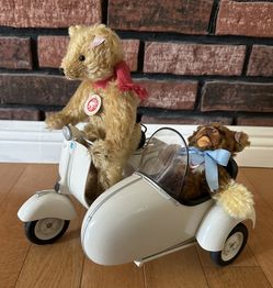 For Sale vintage Steiff Vespa scooter teddy bear set
