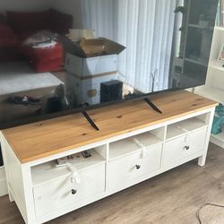 IKEA White + Wood Tv Stand 