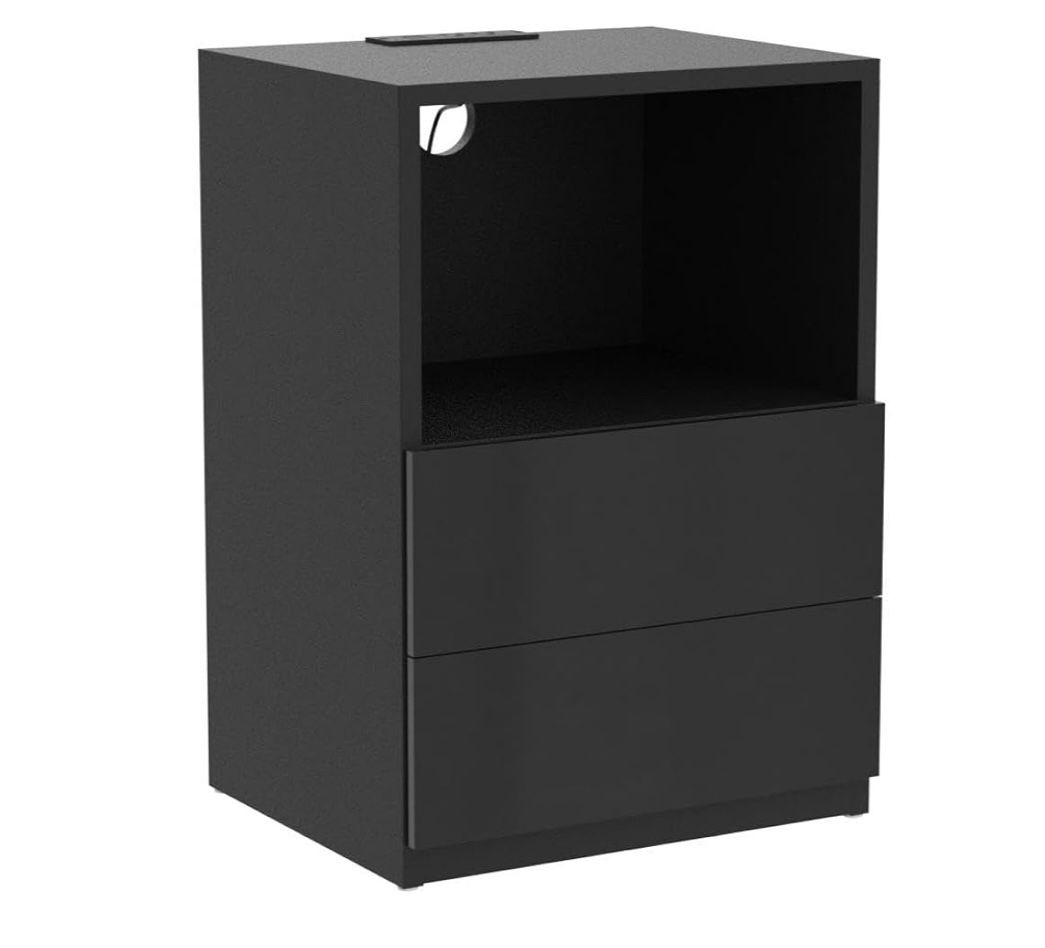 LED Nightstand Set Of 2 (Black Gloss)