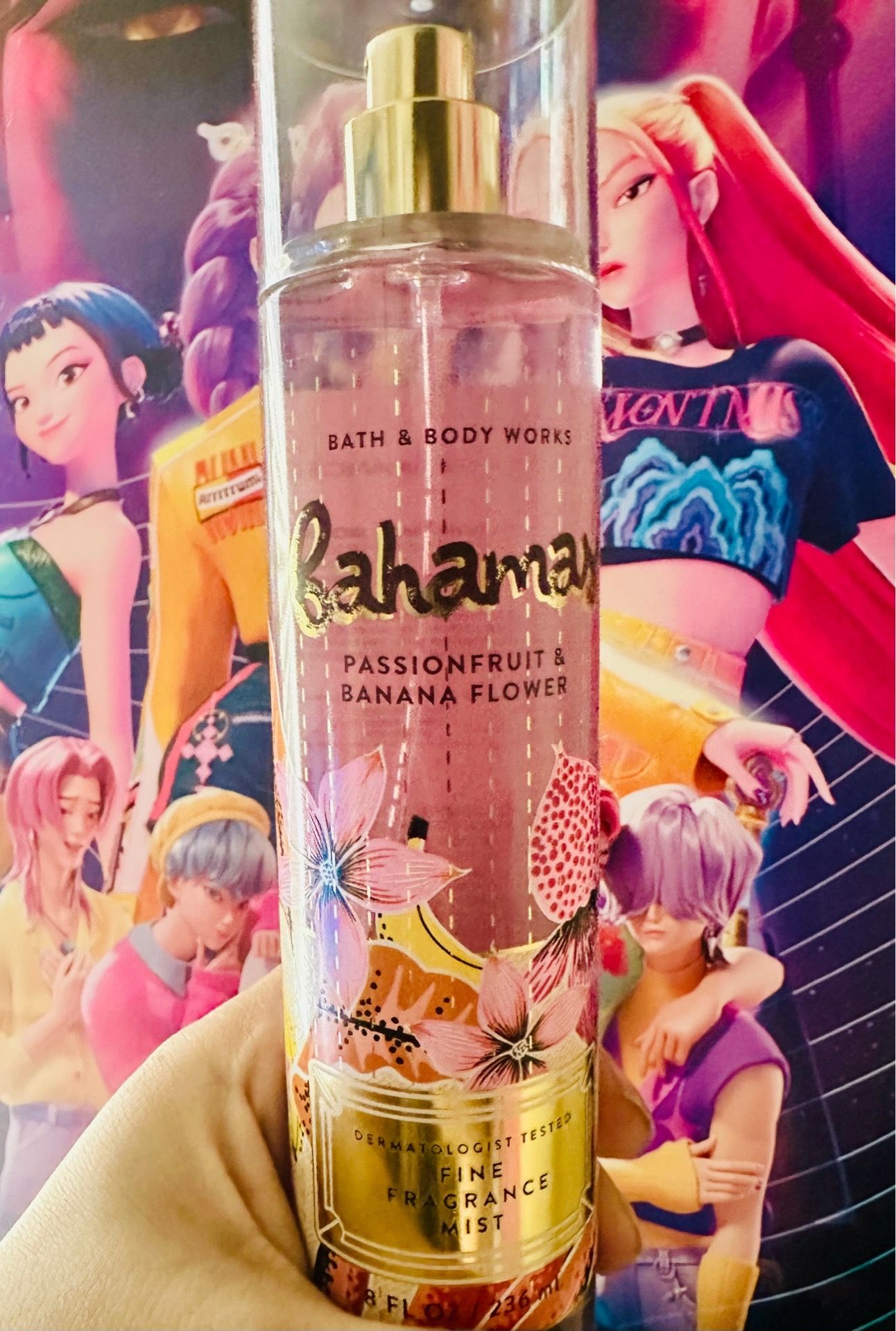 Online exclusive Bahamas passionfruit and banana flower bath and body Works body mist.