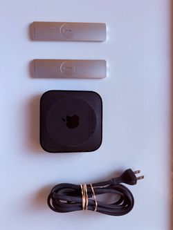 Apple TV with Two Remotes and Power Cable