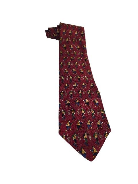 Tommy Hilfiger Vintage 100% Italian Silk Fly Fishing Novelty Tie