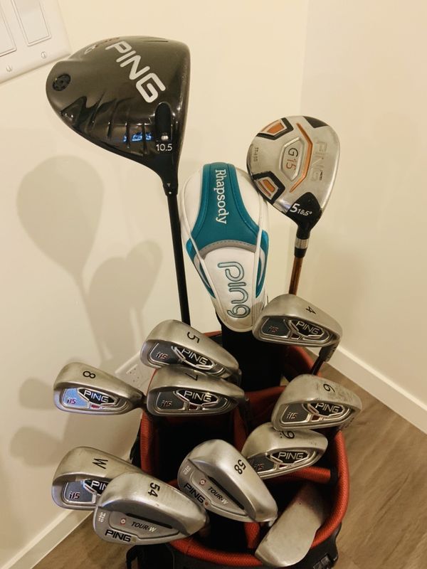 14PC MENS PING GOLF CLUBS SET G25 DRIVER I15 IRON SET TOUR WEDGES BAG