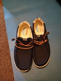 Men's hey dude Wally denim slip on boat shoes size 15 only w o r n 1 excellent condition