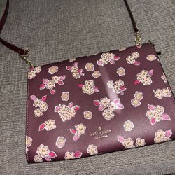 Kate Spade frosted floral tinsel flap crossbody bag