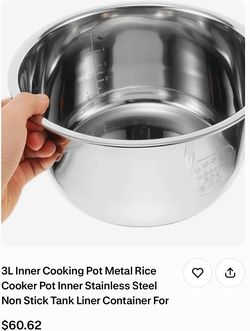 3 L cooker pot stainless steel compatible with aroma