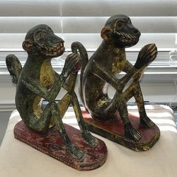 Vintage India Carved Monkeys Spiritual 