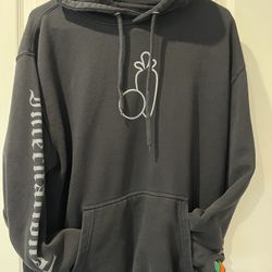 PEAS & CARROTS BLACK SWEATSHIRT HOODIE-MEN’S SIZE LARGE