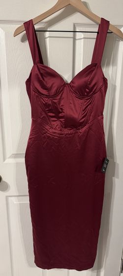 Lulu's Strapless Burgundy Dress