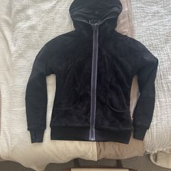 Lululemon Black Furry Reversible Hooded Jacket S