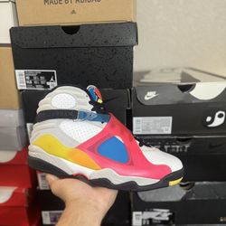 DS Jordan White Multicolor 8s size 10