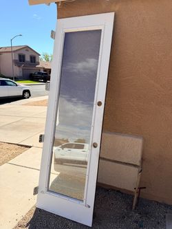 Large 8’ Solid Wood Front Door with Glass Window  - 29.5” x 95.5”