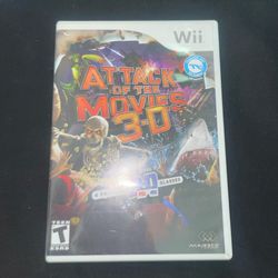 Nintendo Wii Attack Of The Movies 3-D With 3 Glasses