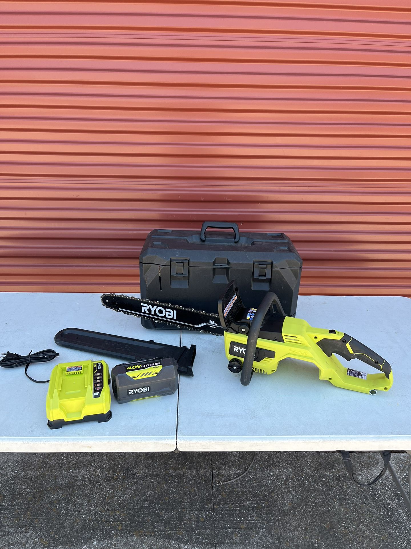 RYOBI 40V HP Brushless 18 in. Battery Chainsaw  with 4.0 Ah Battery and Charger