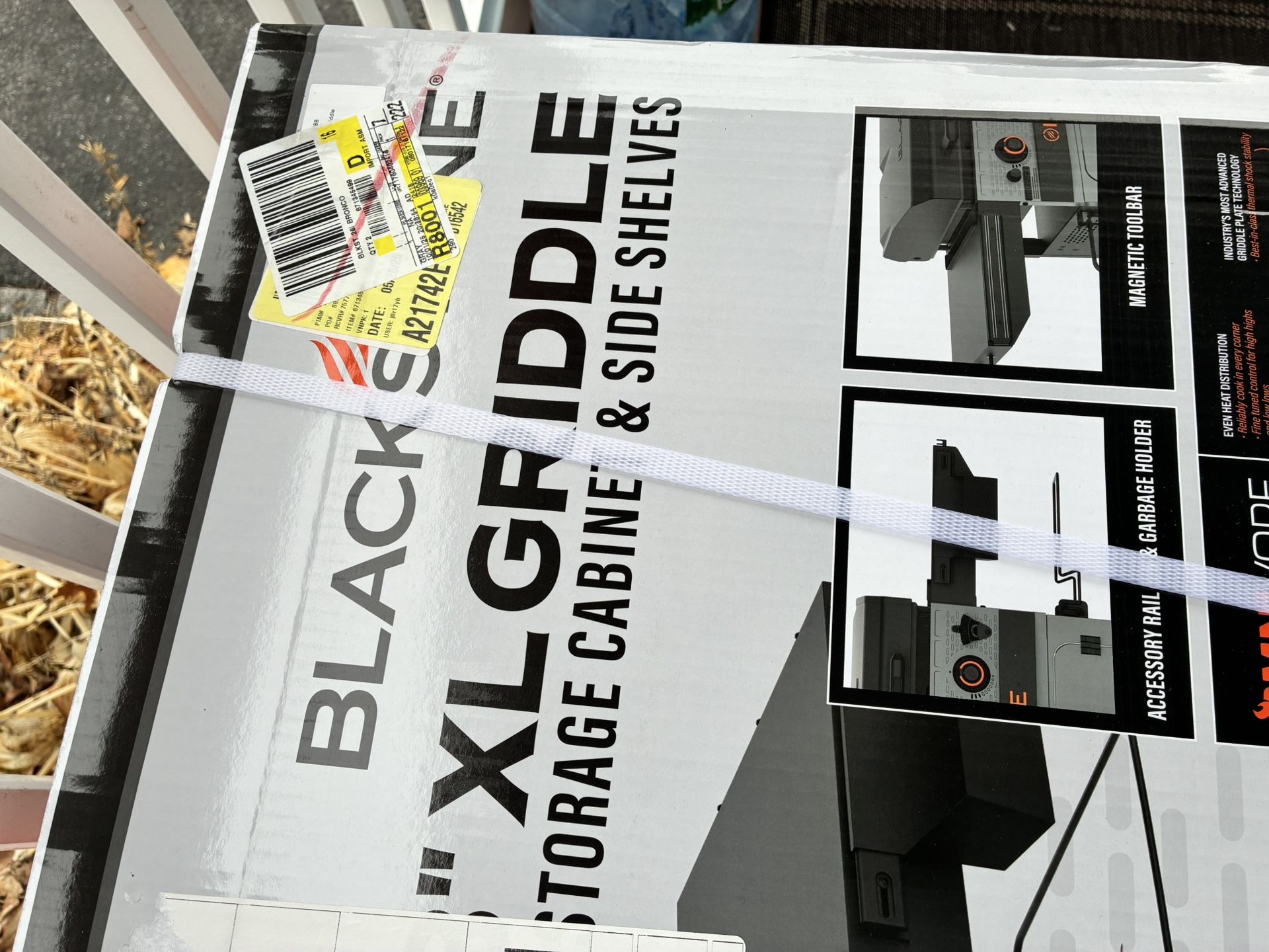 Blackstone Bronco Outdoor Griddle, 3-Burner 28" XL Propane Flat Top Grill with Side Shelves and Cabinet - Brand New, Still In Box