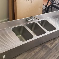 Three Compartment Sink For FOOD Trailer 