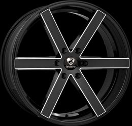 26x10 RAVETTI M3 BLACK AND MILLED Wheels