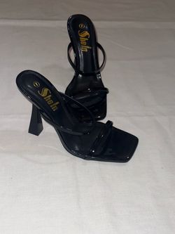 SHEIN Black Strappy Block Heel Sandals Size 7