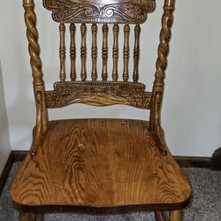 One Only - Solid Carved Oak Spindle Back Chair - Holmdel NJ 