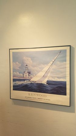 Promotional Framed Art Print for Kenwood 1979 Sonoma Valley Cabernet Sauvignon, 30” x 26” (metal frame) - $10 OBO!