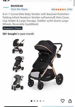 BIUSIKAN 6-in-1 Convertible Baby Stroller
