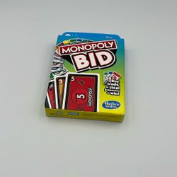 Monopoly Bid Game, Quick-Playing Card Game For Families and Kids Ages 7 and Up