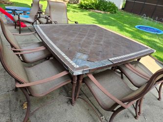 Outdoor Patio Table and Chairs Set for Eight