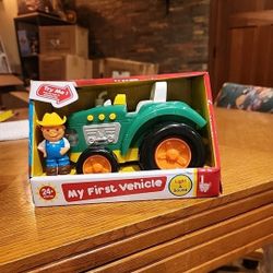 My First Vehicle Green Tractor Toy Plastic Lights & Sounds 24M