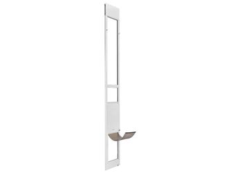 NEW! VEVOR Adjustable Height White Aluminum Alloy Frame Dog Door for Sliding Door Model # CWM03-L-H