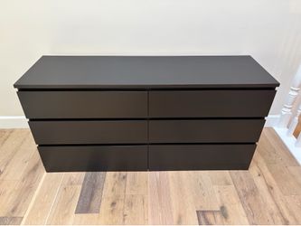 IKEA MALM 6-Drawer Dresser – Black-Brown (Great Condition & Fully Assembled)