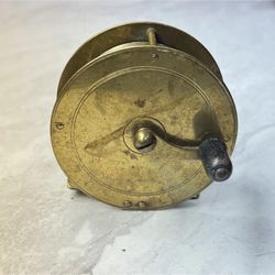 F66- Antique Brass Single-Action Fly Fishing Reel, British, Circa 1870s-1890s