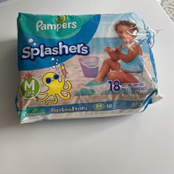 Pampers Splashers Size M 18 Count