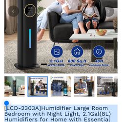 LCD-2303A]Humidifier Large Room Bedroom with Night Light, 2.1Gal(8L) Humidifiers for Home with Essential Oil Diffuser