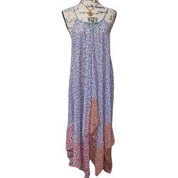 Boho Hippie Maxi Dress Swimsuit Bikini Cover Up Medium