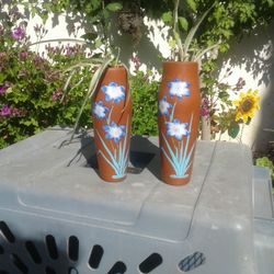 2 Teracada 9" VASES With Plants