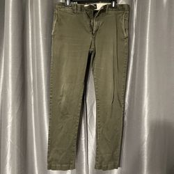 J.Crew 424 Broken In Green Chino Pants - Sz 33/32