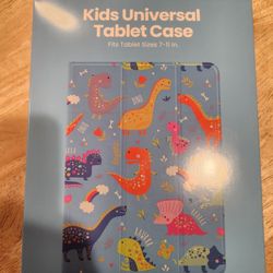 Kid's Universal Tablet Case, Blue Dinosaurs