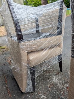 6 Crate & Barrel fabric dining room chairs