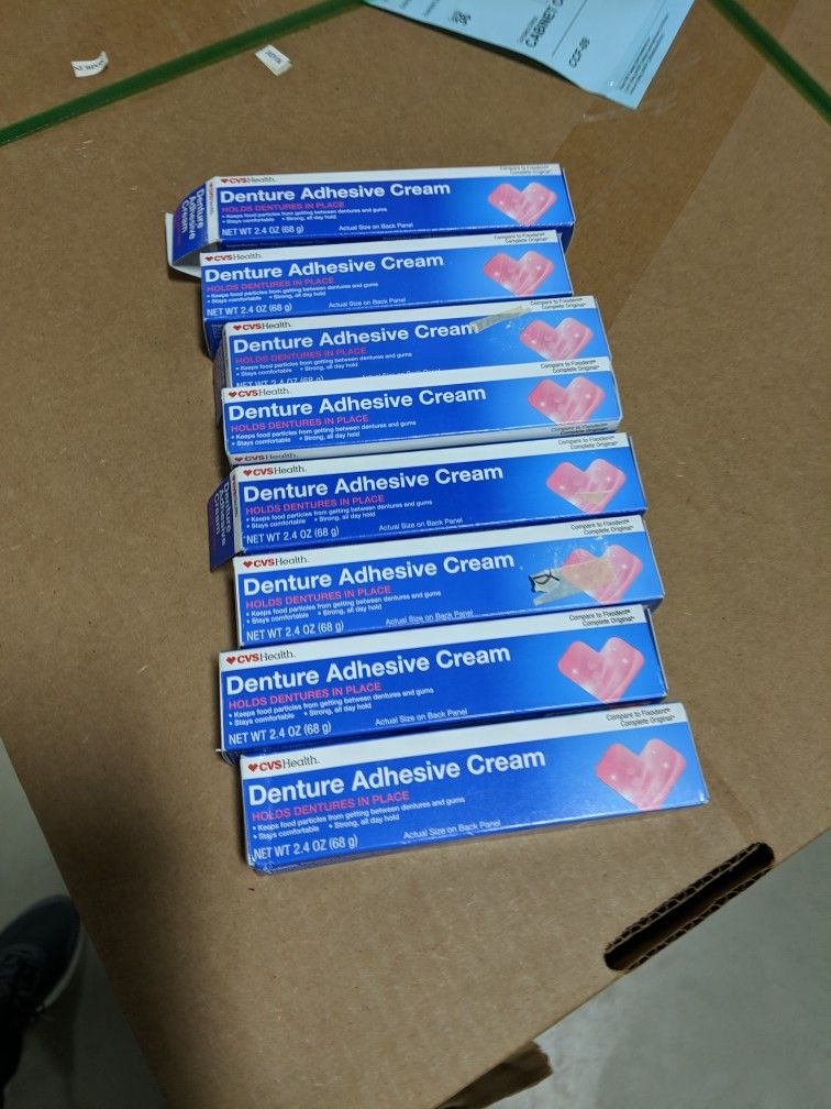 8 New Tubes Of Denture Adhesive Cream