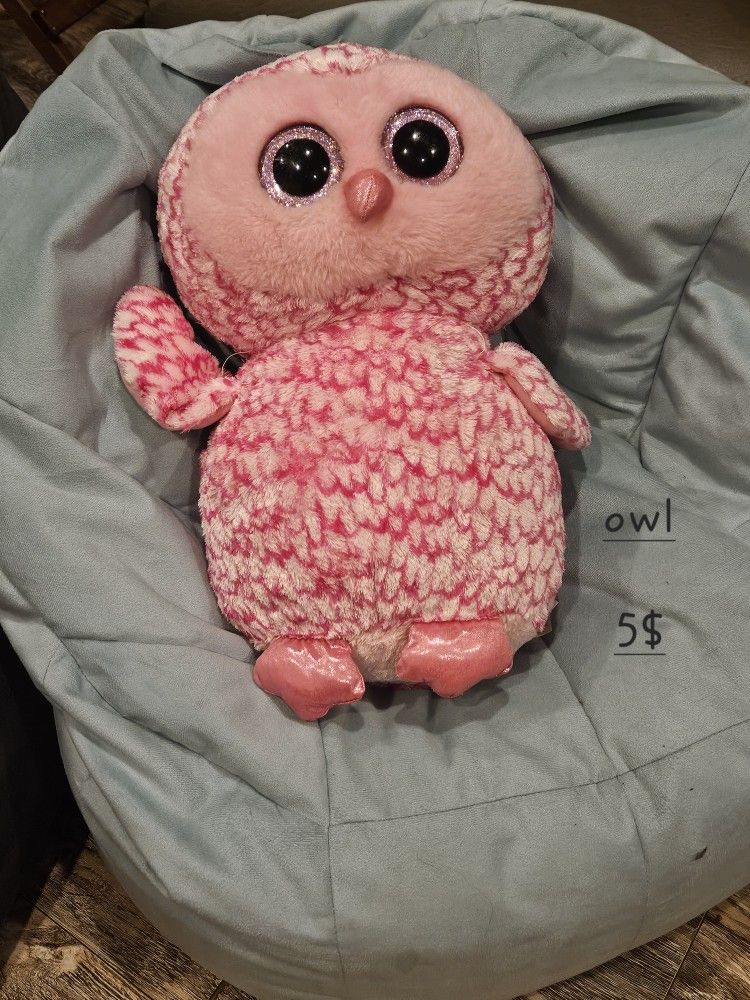Large Pink Owl Stuffy