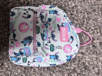 Disney Stitch mini Backpack Polyester Canvas Graphic Zip Pockets 11x8x4