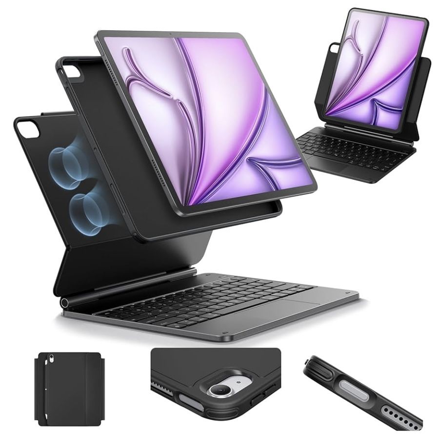 ESR iPad Air 13 Inch Case Keyboard (M3/M2, 2025/2024), Easy-Set Magnetic Stand