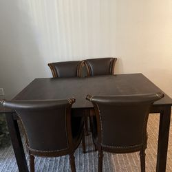 Dark Wood Dining Table With Chairs 
