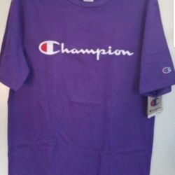 CHAMPION HERITAGE MEN'S THICK HEAVYWEIGHT TSHIRT SIZE MEDIUM DARK PURPLE CHAMPION WHITE STITCHING BRAND NEW WITH TAGS SERIOUS BUYERS ONLY