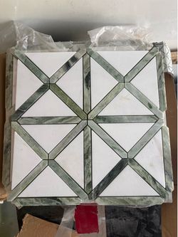 Polished green marble mosiac tile