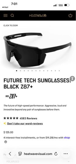 Heatwave future tech z87+ safety glasses