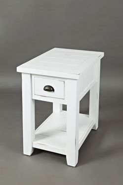Artisan's Craft Weathered White Chairside Table