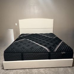 Like New King size bed frame and mattress $500 OBO